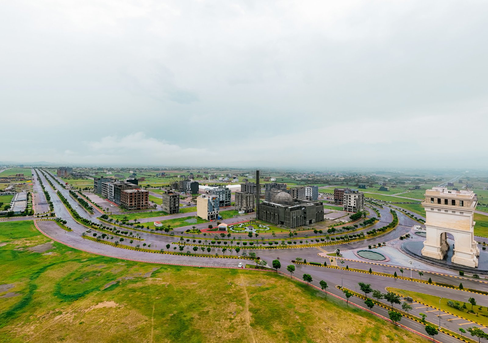 Faisal Hills aerial development view with boulevard and residential blocks